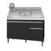 Balcão Gabinete Com Pia Inox 120cm 3 Portas e 1 Gaveta Tatiane Preto - AJL Móveis