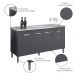 Balcão Gabinete Com Pia Inox 150cm 4 Portas e 1 Gaveta Gabriela Cinza - AJL Móveis