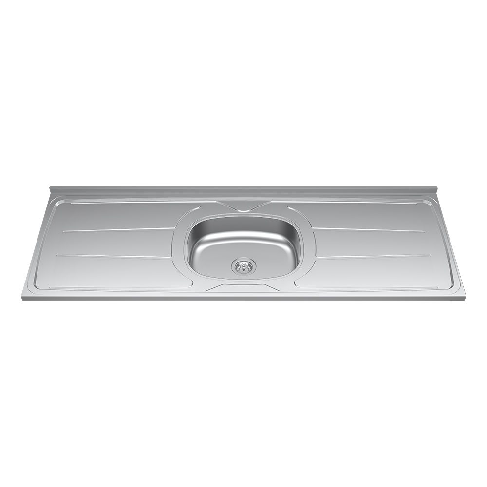 Balcão Gabinete Com Pia Inox 150cm 4 Portas e 1 Gaveta Gabriela Cinza - AJL Móveis