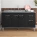 Balcão Gabinete Com Pia Inox 150cm 4 Portas e 1 Gaveta Gabriela Preto - AJL Móveis