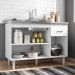 Balcão Gabinete Gabriela com Pia Inox 120cm 3 Portas Branco/Preto - AJL Móveis