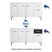 Balcão Gabinete Para Pia 150cm 4 Portas 1 Gaveta Gabriela Branco/Preto Flex - AJL Móveis