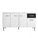 Balcão Gabinete Para Pia 150cm 4 Portas 1 Gaveta Gabriela Branco/Preto Flex - AJL Móveis