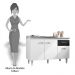 Balcão Gabinete Para Pia Sem Tampo 120cm 3 Portas e 1 Gaveta Flex Gabriela Branco/Preto - AJL Móveis