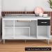 Balcão Gabinete Para Pia Sem Tampo 150cm 4 Portas e 1 Gaveta Flex Gabriela Branco/Preto - AJL Móveis