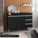 Balcão Gabinete de Pia sem Tampo 120cm 2 Portas 3 Gavetas Andréia Branco/Preto Total - AJL Móveis