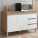 Balcão Pia Andréia 120cm Amêndoa/Branco com Tampo MDP - AJL Móveis
