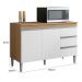 Balcão Pia Andréia 120cm Amêndoa/Branco com Tampo MDP - AJL Móveis