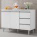Balcão Pia Andréia 120cm Branco com Tampo MDP - AJL Móveis