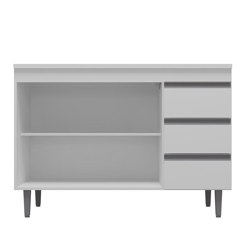 Balcão Pia Andréia 120cm Branco com Tampo MDP - AJL Móveis