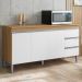 Balcão Pia Andréia 150cm Amêndoa/Branco com Tampo MDP - AJL Móveis