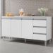 Balcão Pia Andréia 150cm Branco com Tampo MDP - AJL Móveis