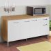 Balcão Pia Gabriela 150cm Amêndoa/Branco com Tampo MDP - AJL Móveis