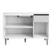 Balcão Pia Tatiane 118cm 3 Portas Amêndoa/Branco sem Tampo - AJL Móveis
