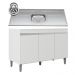 Balcão de Cozinha Com Pia Inox 120cm 3 Portas Manu Branco - AJL Móveis