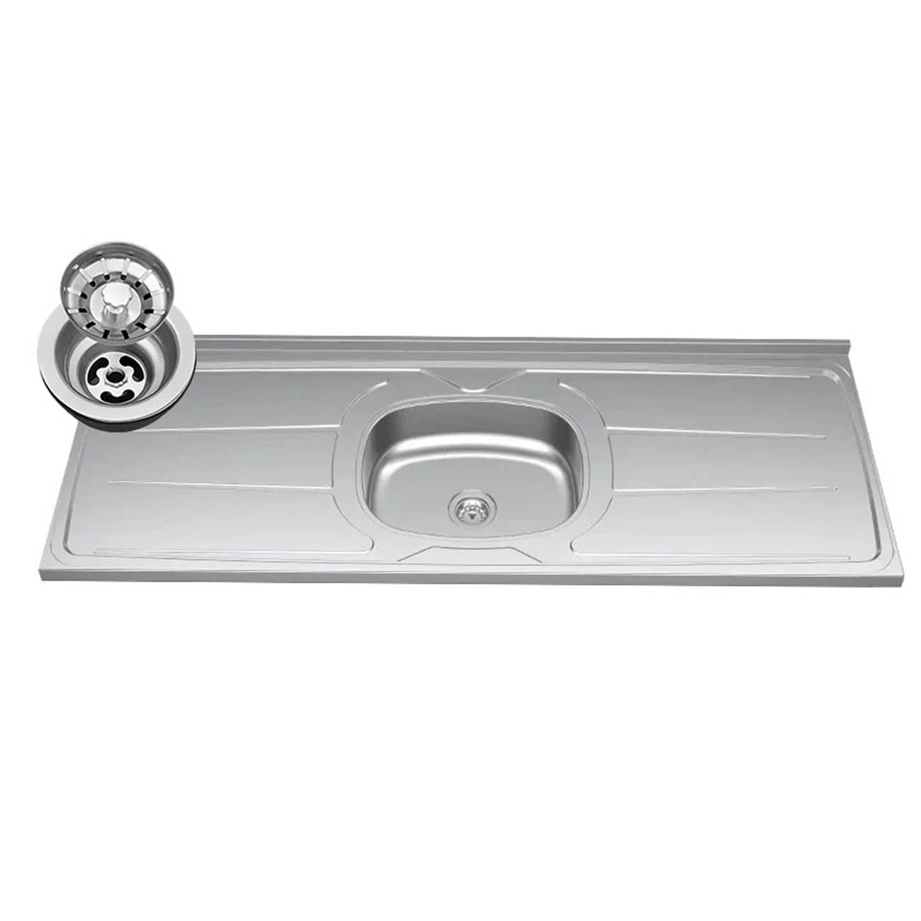 Balcão de Cozinha Com Pia Inox 120cm 3 Portas Manu Branco - AJL Móveis