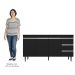 Balcão de Cozinha Com Pia Inox 160cm 3 Gavetas Andréia Preto - AJL Móveis