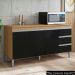 Balcão de Cozinha Para Pia 150cm 3 Gavetas Andréia Amêndoa/Preto - AJL Móveis