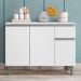 Balcão de Cozinha Vanessa 105cm Branco com Tampo MDP - AJL Móveis