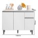 Balcão de Cozinha Vanessa 105cm Branco com Tampo MDP - AJL Móveis