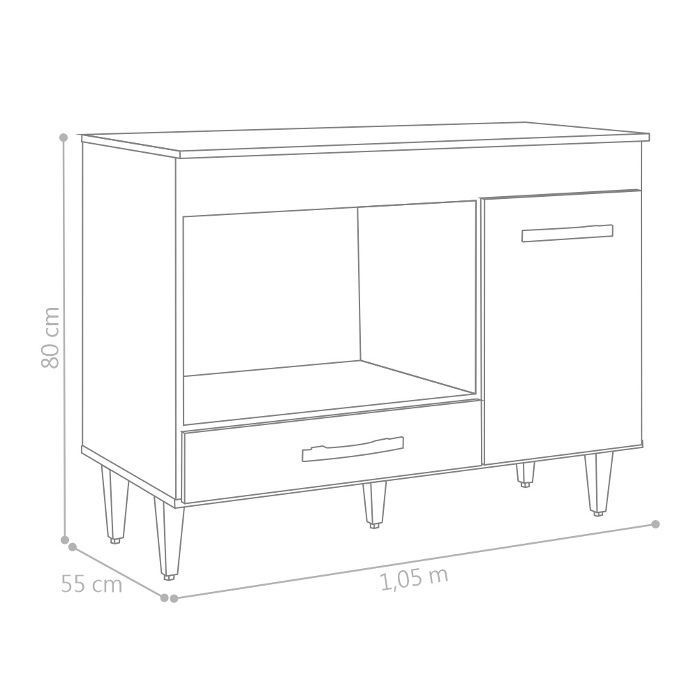 Bancada para Cooktop Madri Branco