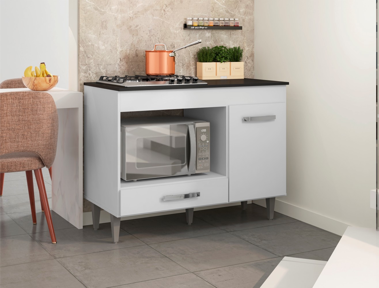 Bancada para Cooktop Madri Branco