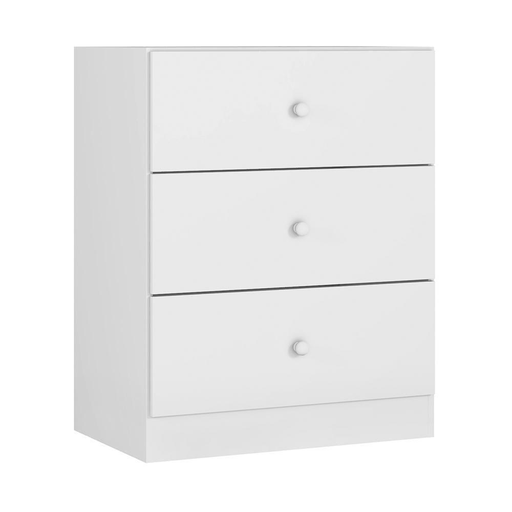Cômoda Infantil Louise 3 Gavetas Branco - AJL Móveis