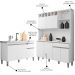 Cozinha Compacta Alice e Balcão Gabinete Com Pia Tatiane 120cm Branco - AJL Móveis