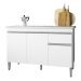 Cozinha Compacta Alice e Balcão Gabinete Com Pia Tatiane 120cm Branco - AJL Móveis