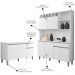 Cozinha Compacta Alice e Balcão Gabinete Sem Tampo Tatiane 120cm Branco - AJL Móveis