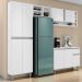 Cozinha Compacta Vanessa e Balcão Gabinete Com Pia Tatiane 120cm Branco - AJL Móveis
