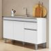 Cozinha Compacta Vanessa e Balcão Gabinete Com Pia Tatiane 120cm Branco - AJL Móveis