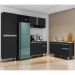 Cozinha Compacta Vanessa e Balcão Gabinete Com Pia Tatiane 120cm Preto - AJL Móveis