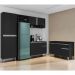 Cozinha Compacta Vanessa e Balcão Gabinete Com Tampo Tatiane 120cm Preto - AJL Móveis