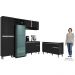 Cozinha Compacta Vanessa e Balcão Gabinete Sem Tampo Tatiane 120cm Preto - AJL Móveis