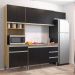 Cozinha Modulada 4 Peças Balcão com Pia 120cm Andréia Amêndoa/Preto - AJL Móveis