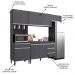 Cozinha Modulada 4 Peças Balcão com Tampo 120cm Andréia Cinza- AJL Móveis