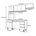 Cozinha Modulada 4 Peças Balcão com Tampo 120cm Andréia Cinza- AJL Móveis