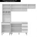 Cozinha Modulada 4 Peças Balcão com Tampo 120cm Andréia Cinza- AJL Móveis