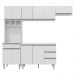Cozinha Modulada 4 Peças Balcão sem Tampo 120cm Andréia Branco - AJL Móveis
