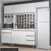 Cozinha Modulada 4 Peças Balcão sem Tampo 120cm Andréia Branco - AJL Móveis
