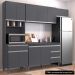 Cozinha Modulada 4 Peças Balcão sem Tampo 120cm Andréia Cinza - AJL Móveis