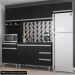 Cozinha Modulada 4 Peças Balcão sem Tampo 120cm Andréia Preto - AJL Móveis