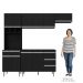 Cozinha Modulada 4 Peças Balcão sem Tampo 120cm Andréia Preto - AJL Móveis