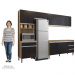 Cozinha Modulada 4 Peças Balcão sem Tampo 160cm Andréia Amêndoa/Preto - AJL Móveis