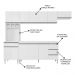 Cozinha Modulada 4 Peças Balcão sem Tampo 160cm Andréia Branco - AJL Móveis