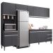 Cozinha Modulada 4 Peças Balcão sem Tampo 160cm Andréia Cinza - AJL Móveis