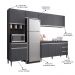 Cozinha Modulada 4 Peças Balcão sem Tampo 160cm Andréia Cinza - AJL Móveis
