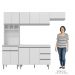 Cozinha Modulada 5 Peças Balcão com Pia 120cm Andréia Branco - AJL Móveis