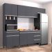 Cozinha Modulada 5 Peças Balcão com Pia 120cm Andréia Cinza- AJL Móveis